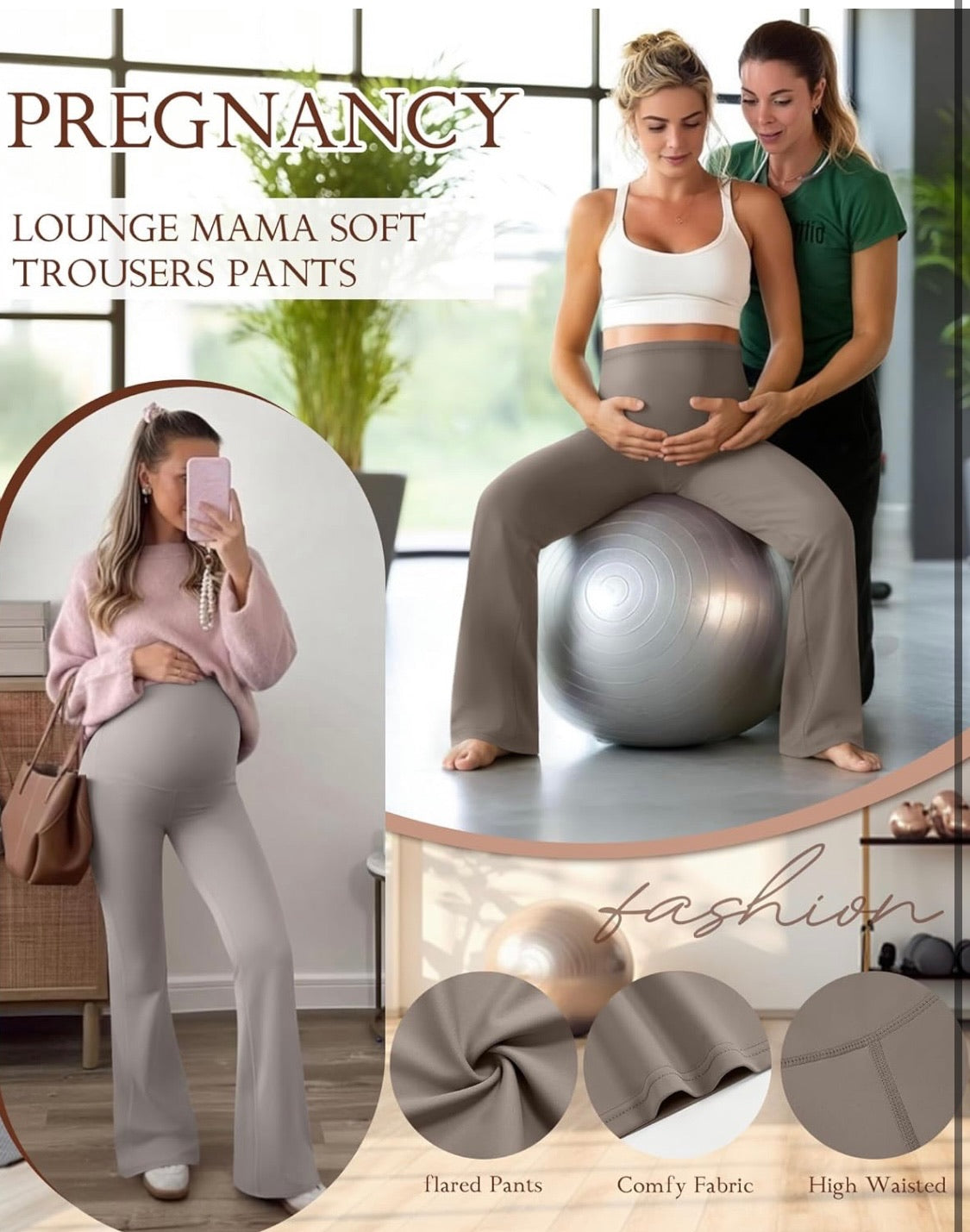 Flared Maternity Leggings – Over-the-Belly (3-Pack)