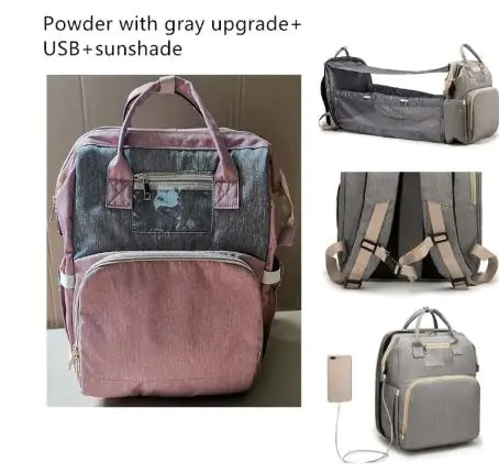 Diaper bag with pull out bed