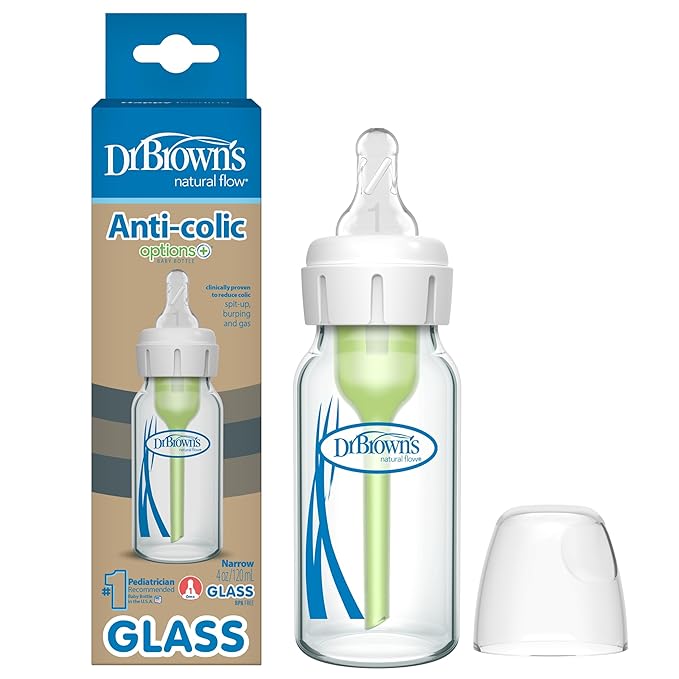Dr. Brown's Natural Flow Anti-Colic Options+ Narrow Glass Baby Bottle
