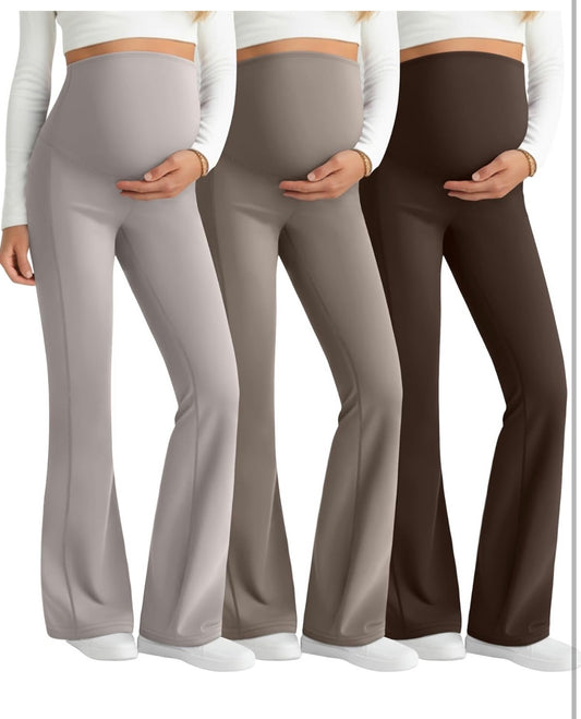 Maternity Flared Leggings – Over-the-Belly (3-Pack)