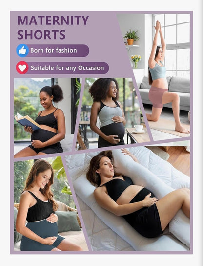 Maternity Over-the-Belly Biker Shorts (5” Inseam) 4-Pack