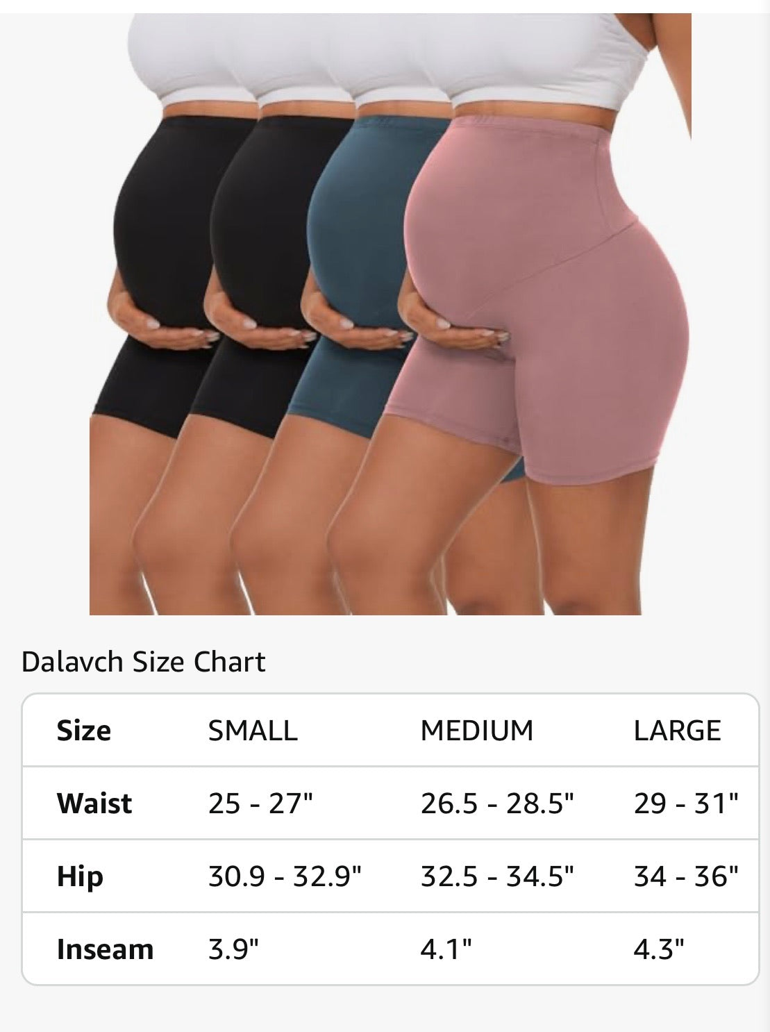 Maternity Over-the-Belly Biker Shorts (5” Inseam) 4-Pack