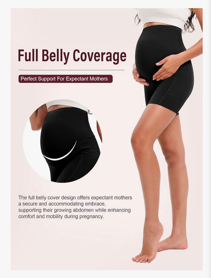 Maternity Over-the-Belly Biker Shorts (5” Inseam) 4-Pack