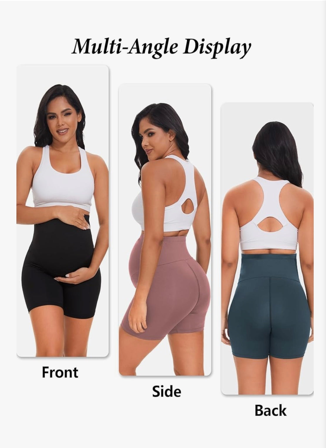 Maternity Over-the-Belly Biker Shorts (5” Inseam) 4-Pack