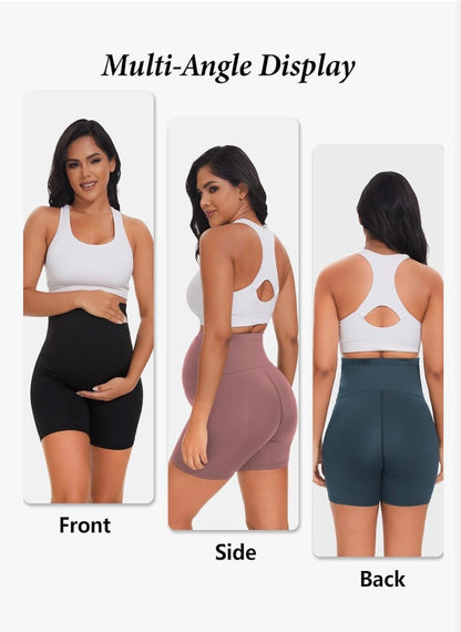 Maternity Over-the-Belly Biker Shorts (5” Inseam) 4-Pack