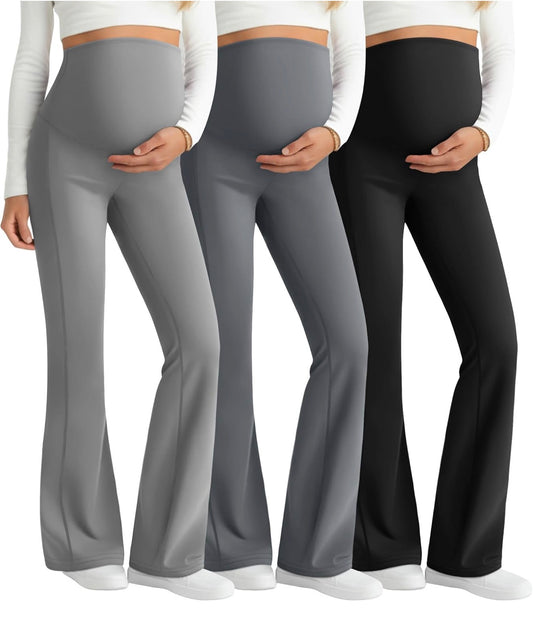 Flared Maternity Leggings – Over-the-Belly (3-Pack)