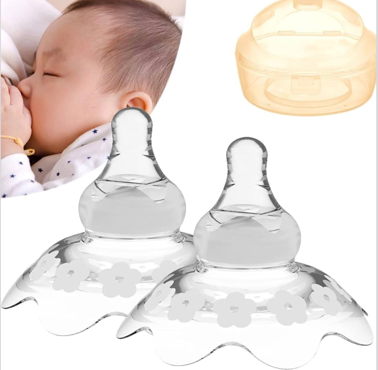 Breastfeeding Nipple Shields | Support for Latch Difficulties & Sensitive Nipples (2 Pack)