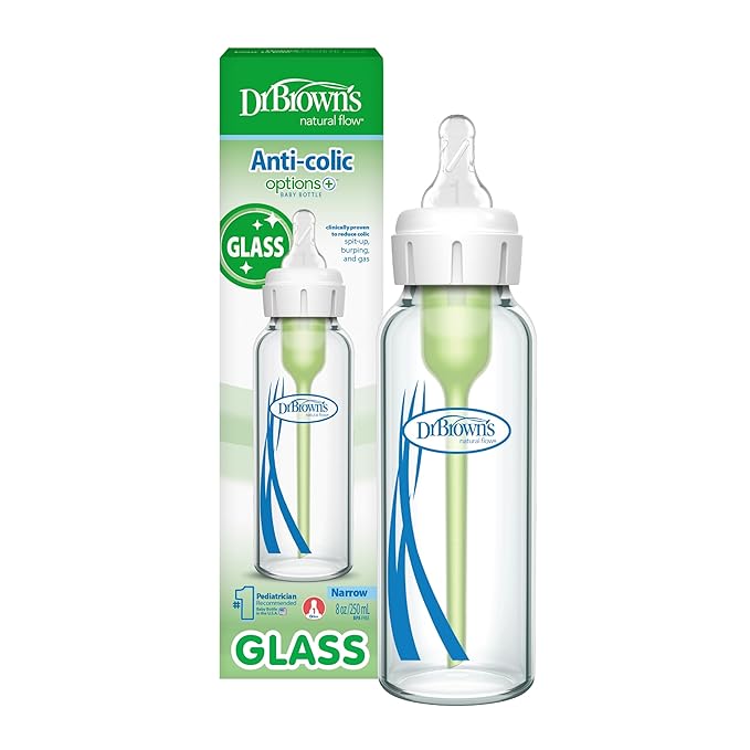 Dr. Brown's Natural Flow Anti-Colic Options+ Narrow Glass Baby Bottle