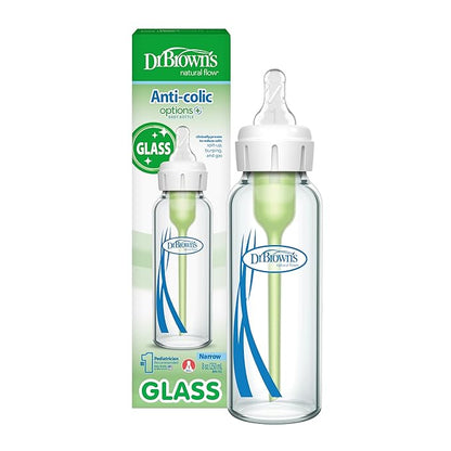 Dr. Brown's Natural Flow Anti-Colic Options+ Narrow Glass Baby Bottle