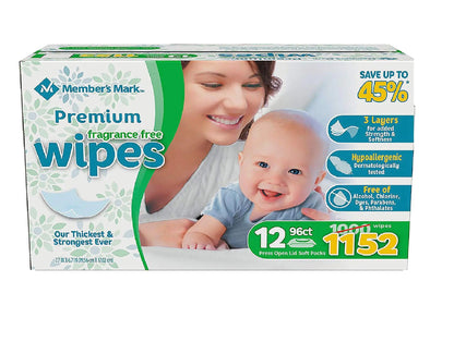 Members Mark Premium Fragrance Free Baby Wipes (1152 ct.)